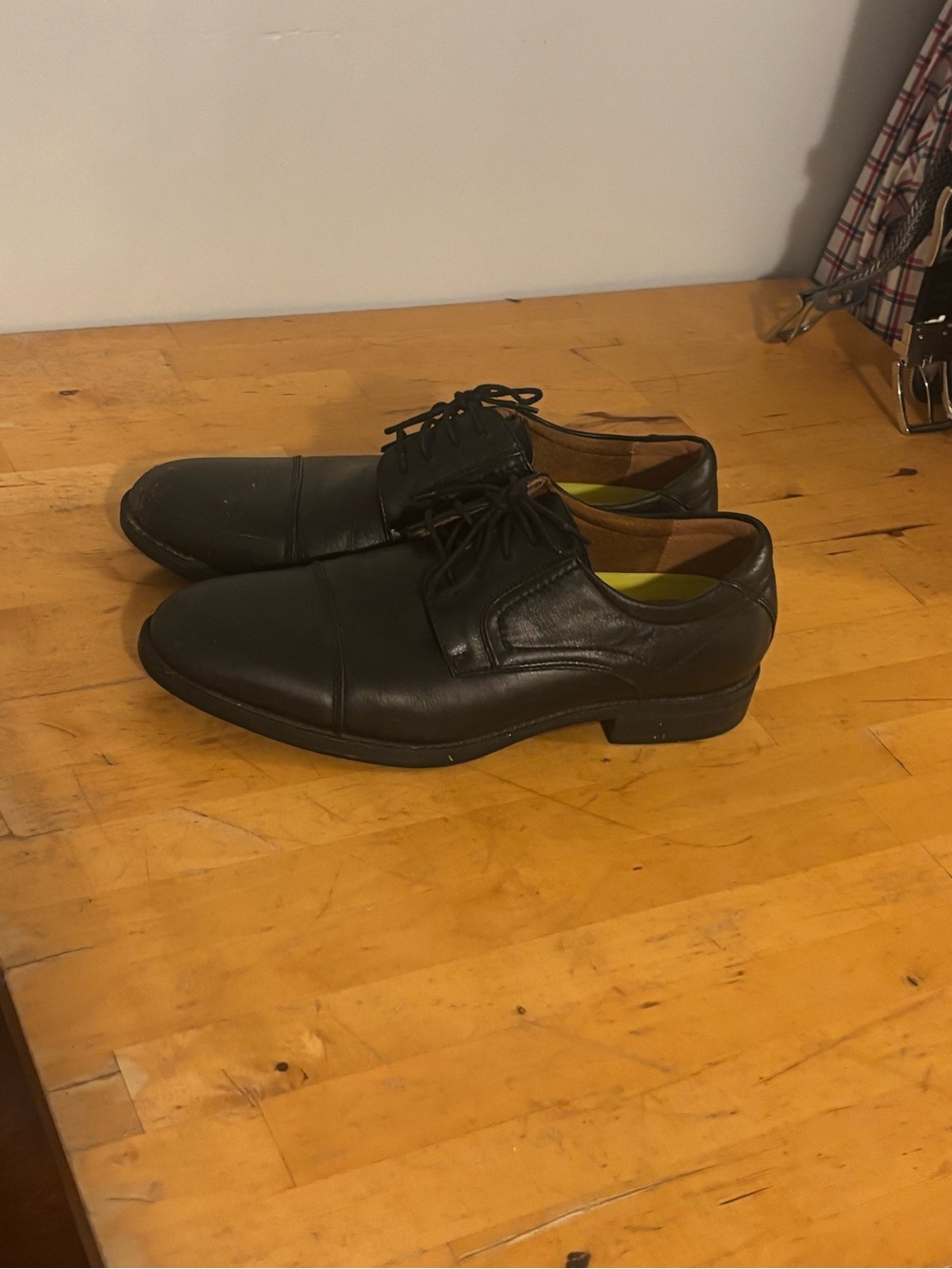 Men's Black Leather Lace-Up Dress Shoes